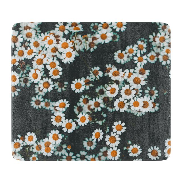 Daisy Daisies Floral Cutting Board (Front)
