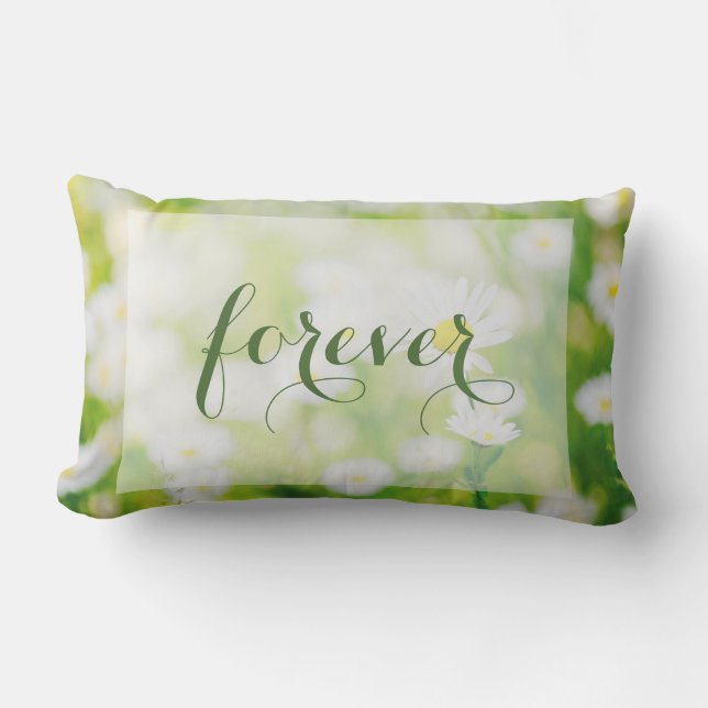 Daisy Daisies Flower Floral Summer Wedding Forever Lumbar Cushion (Front)