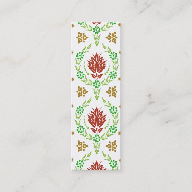 Daisy Damask, GARDEN COLORS Mini Business Card (Front)