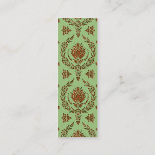 Daisy Damask, GILT EDGED Mini Business Card (Front)