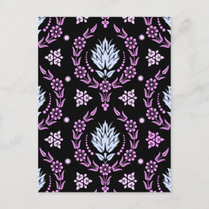 Daisy Damask, Pastels: Blue, Pink and Pale Lilac Postcard