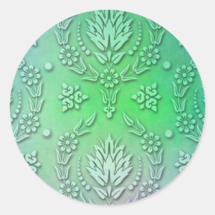 Daisy Damask, WATERCOLOR Classic Round Sticker