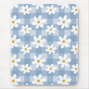 Daisy Days Mousepad - Blue Gingham