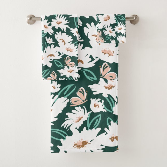 Daisy Daze Pattern Bath Towel Set (Insitu)