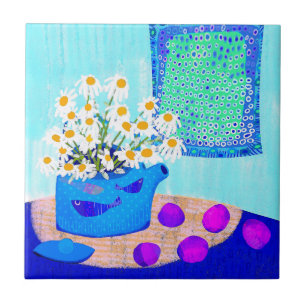 Daisy Delight Ceramic Tile