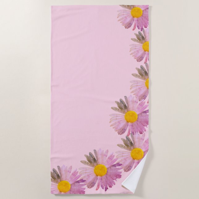 Daisy Delight Shower Curtain – All-Over Print Beach Towel (Front)
