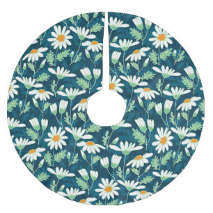 Daisy Ditsy Chamomile Romantic Print Brushed Polyester Tree Skirt