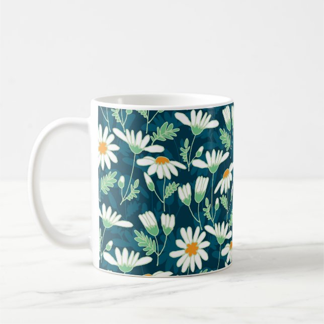 Daisy Ditsy Chamomile Romantic Print Coffee Mug (Left)