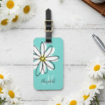 Daisy Doodle Flower Personalised  Monogram Luggage Luggage Tag<br><div class="desc">This design was created though digital art. It may be personalised in the area provide or customising by choosing the click to customise further option and changing the name, initials or words. You may also change the text colour and style or delete the text for an image only design. Contact...</div>