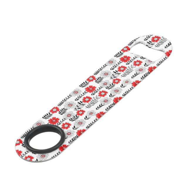 Daisy doodles  in red and black (Front Angled)