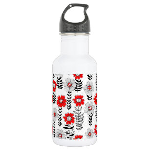 Daisy doodles in red and black 532 ml water bottle