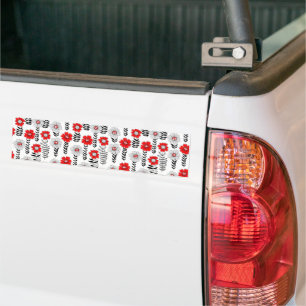 Daisy doodles  in red and black bumper sticker