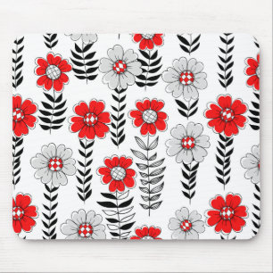 Daisy doodles  in red and black mouse pad