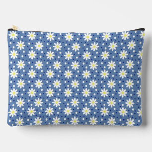 daisy dots blue accessory pouch