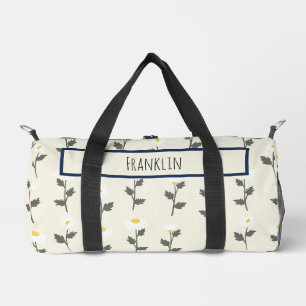 Daisy Drawing I Custom Name Duffle Bag