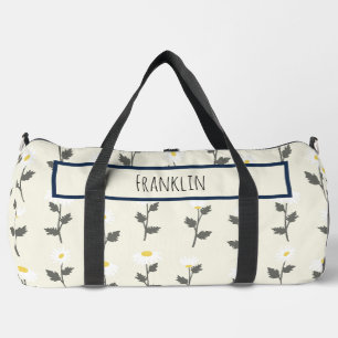Daisy Drawing I Custom Name Duffle Bag