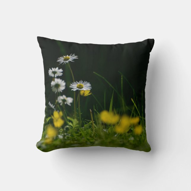 Daisy Dream: Beautiful Floral Nature Cushion (Front)