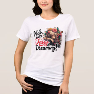 Daisy Dreaming Whimsical Floral Fantasy Art Tri-Blend Shirt