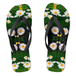 Daisy Dreams in Green: Floral Elegance Thongs