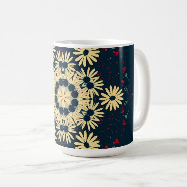 Daisy Dreams Mandala Coffee Mug (Front Right)