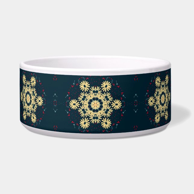 Daisy Dreams Mandala Pet Bowl (Front)
