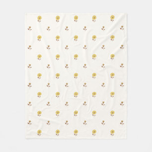 Daisy Dreams Yellow Brown Fleece Blanket