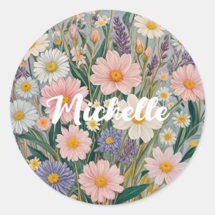 Daisy Dreamscape Personalised Classic Round Sticker