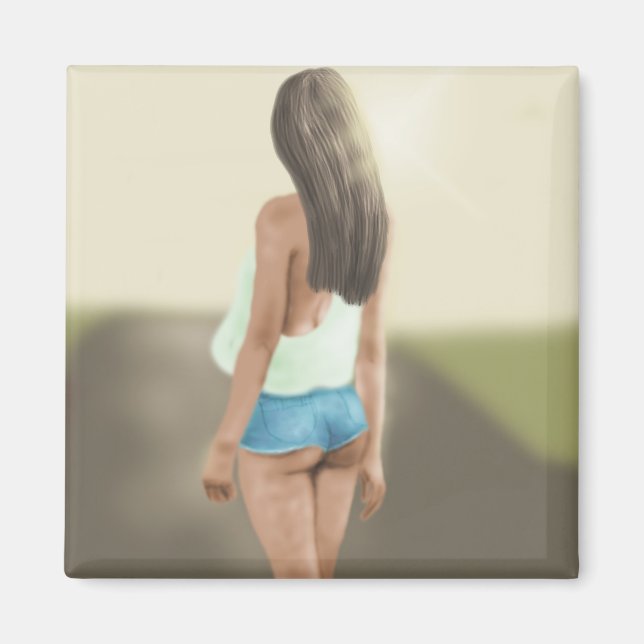 DAISY DUKES GIRL ART MAGNET (Front)