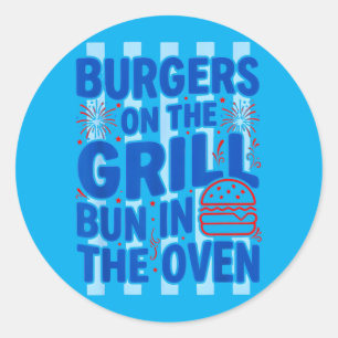 Daisy Ed Burgers On The Grill Bun In The Oven Classic Round Sticker