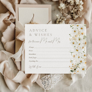 Daisy Elegant Wildflower Bridal Shower Advice Game