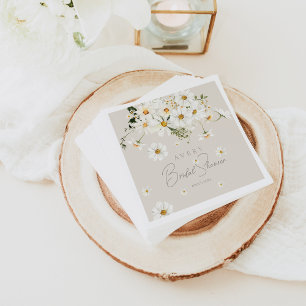 Daisy Elegant Wildflower Modern Bridal Shower Napkin