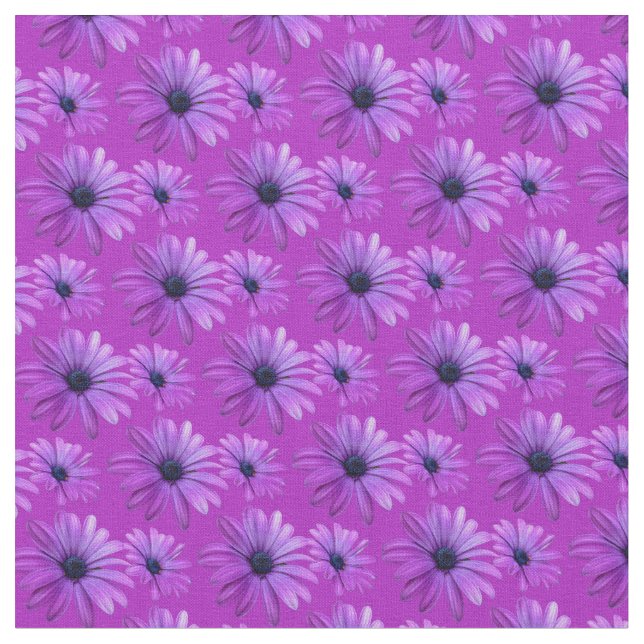 Daisy Fabric Pink Daisy Fabric Cotton or Poly (Close Up)
