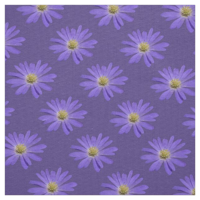 Daisy Fabric Purple Daisy Fabric Cotton or Poly (Swatch)