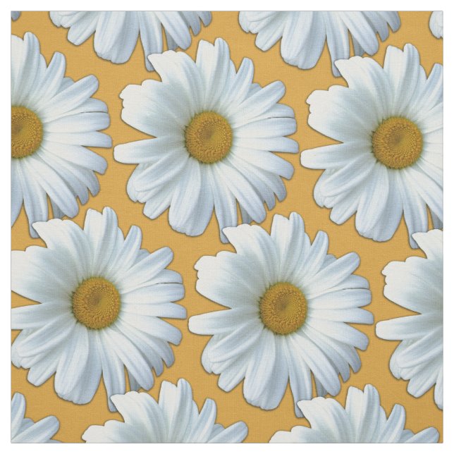 Daisy Fabric Yellow Daisy Fabric Cotton or Poly (Swatch)
