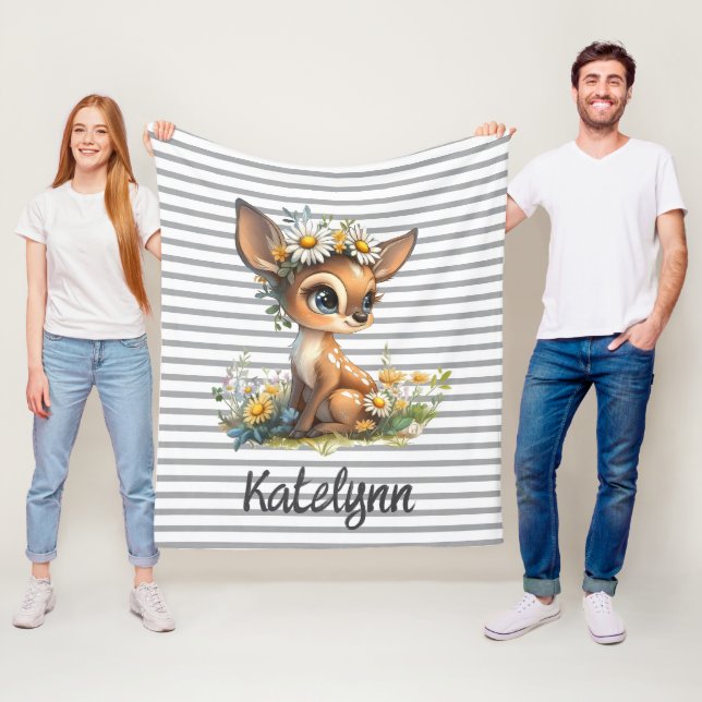 Daisy Fawn Snuggle Fleece Blanket (In Situ)