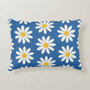 Daisy Field in Blue Decorative Cushion
