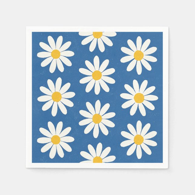 Daisy Field in Blue Napkin (Front)
