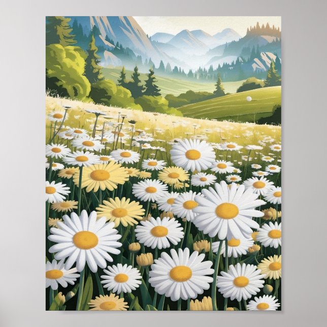 Daisy Field Poster – Bright and Cheerful Flower  (Front)