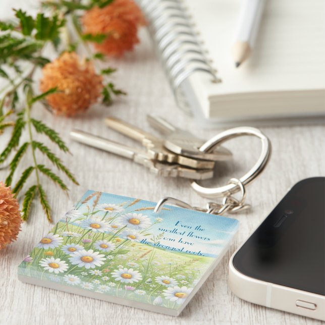 Daisy Field & Quote	 Key Ring (Front Right)