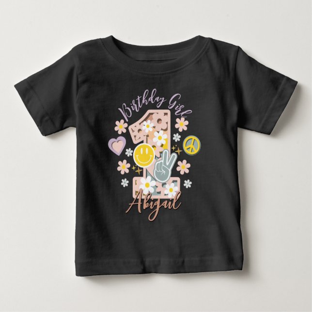Daisy first birthday toddler tshirts (Front)