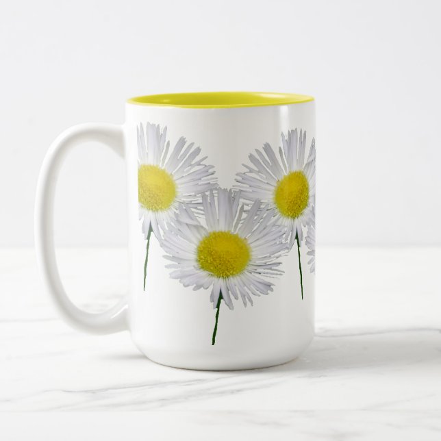 Daisy Fleabanes Two-Tone Coffee Mug (Left)