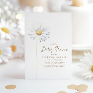 Daisy Floral Baby Shower Editable Background Colou Invitation