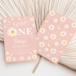 Daisy Floral Blush Wild One Girl 1st Birthday Invitation<br><div class="desc">She's turning a Wild One! Invite your guests with this beautiful daisy theme first birthday invitation. Click the "customise further" button if you wish to re-arrange and format the style and placement of the text.</div>