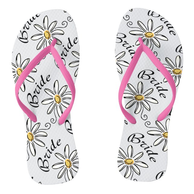 Daisy Floral Bride Thongs (Footbed)
