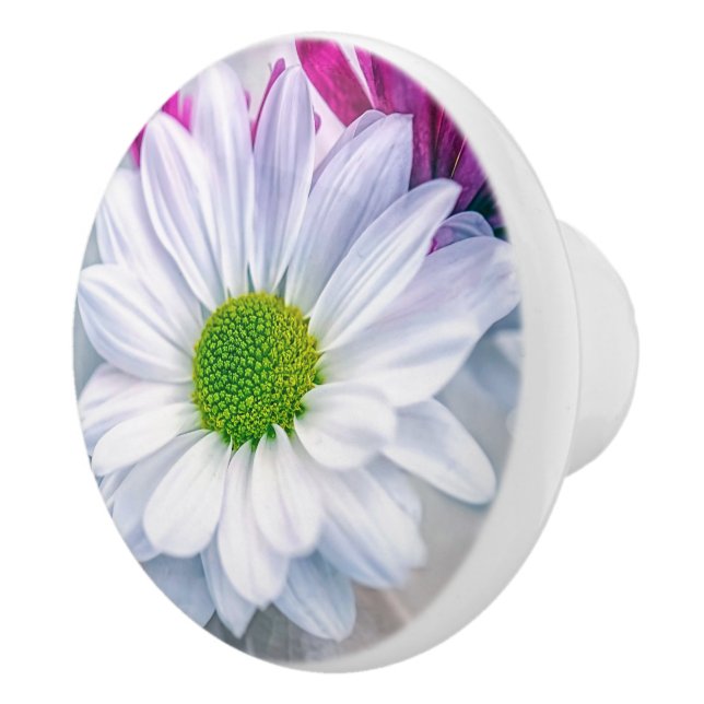Daisy Floral Ceramic Knob (Right)
