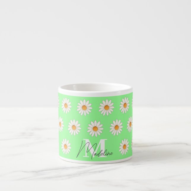 Daisy Floral Espresso Mug – Cute Mini Coffee Cup (Front)