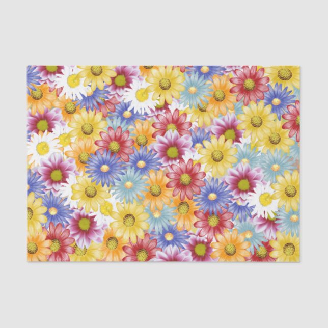 Daisy Floral Flower Pattern Tissue Paper (Front)