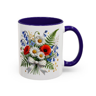 Daisy Floral Mug Wildflower Gift for Her
