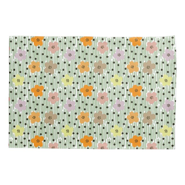 Daisy floral neutral home pillowcase (Back)