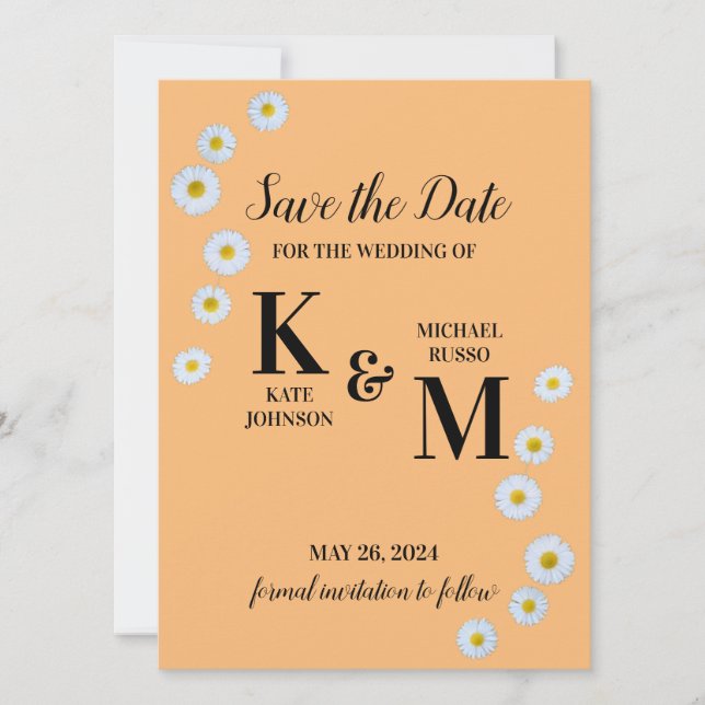 Daisy Floral Simple Save The Date (Front)
